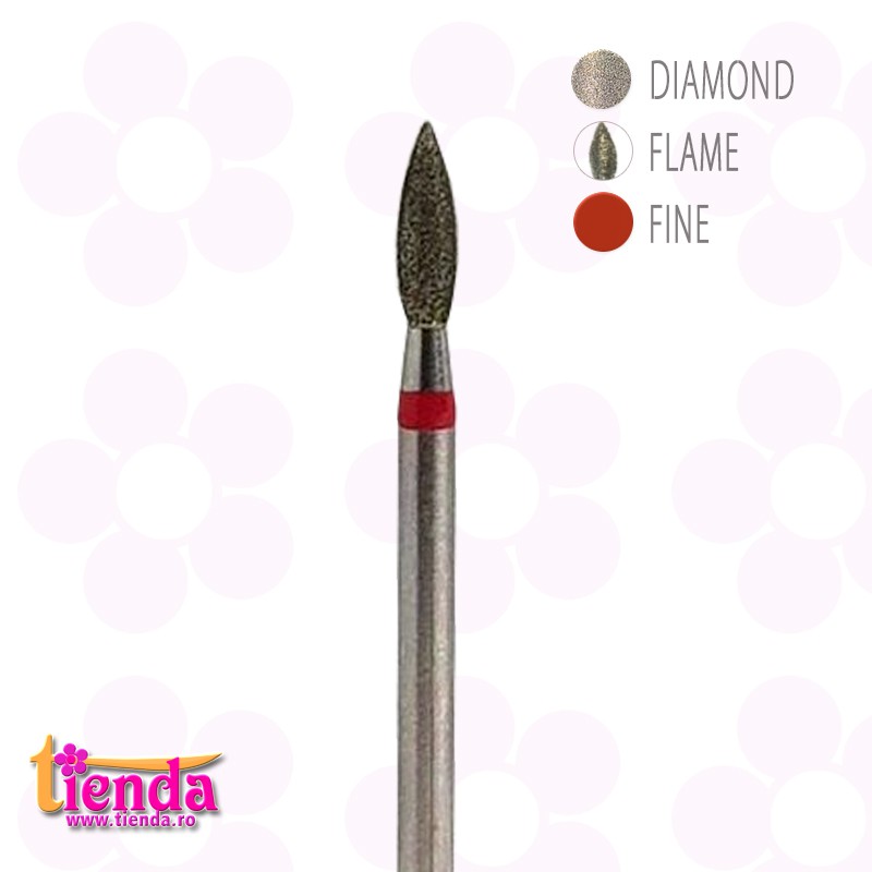 BIT DIAMANTAT - FLACARĂ ROȘU 2,3x8mm BIT DIAMANTAT - FLACARĂ ROȘU 2,3x8mm
