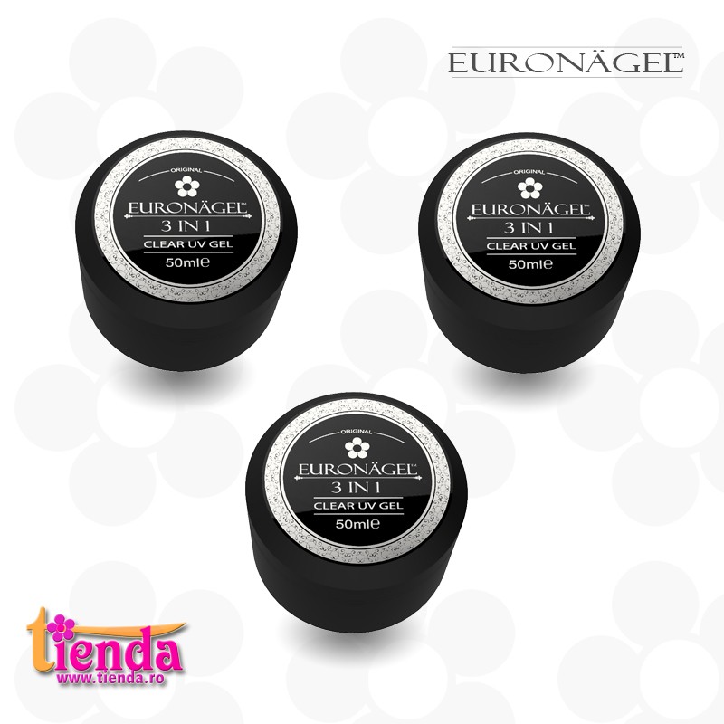 GEL UV 3 în1 Tienda Euronägel CLEAR 50ml GEL UV 3 în1 Tienda Euronägel CLEAR 50ml