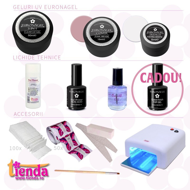 KIT EURONAGEL 2 - cu lampă UV KIT EURONAGEL 2 - cu lampă UV