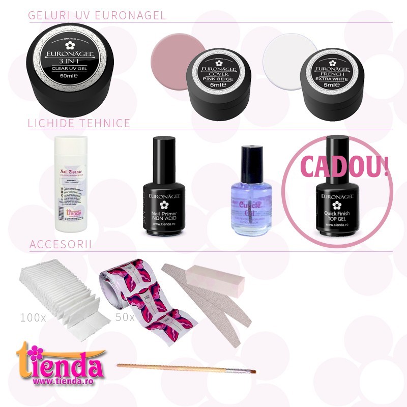 KIT EURONAGEL 3 - fără lampă UV KIT EURONAGEL 3 - fără lampă UV