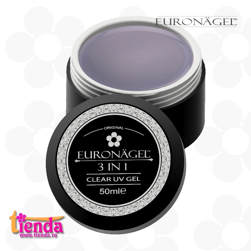 GEL UV 3 în1 Tienda Euronägel CLEAR 50ml GEL UV 3 în1 Tienda Euronägel CLEAR 50ml