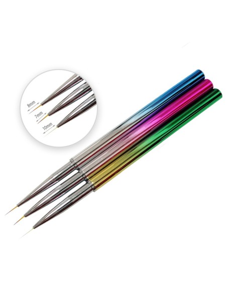 SET 3 PENSULE VĂRF SUBȚIRE MANER METALIC