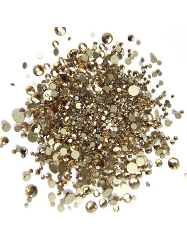 SET 1440 BUC. CRISTALE FAȚETATE BEJ MARIME SS3-SS16