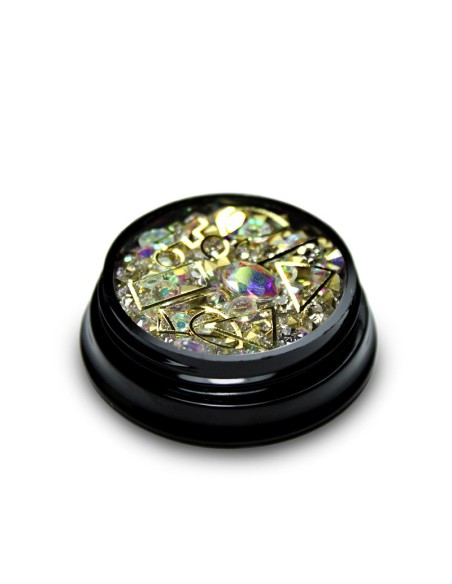 MIX CRISTALE FAȚETATE TRANSPARENTE SI ORNAMENTE UNGHII