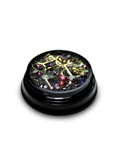 MIX CRISTALE FAȚETATE ALBASTRE SI ORNAMENTE UNGHII