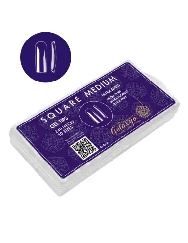 GEL TIPS SQUARE MEDIUM SET 240 BUC DIVERSE MĂRIMI 