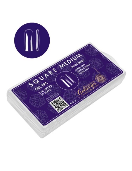 GEL TIPS SQUARE MEDIUM SET 240 BUC DIVERSE MĂRIMI 