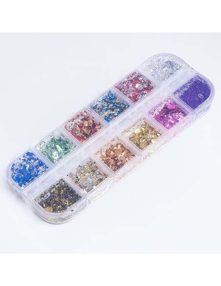 CUTIE CU 12 COMPARTIMENTE PIGMENTI FULGI CUTIE CU 12 COMPARTIMENTE PIGMENTI FULGI