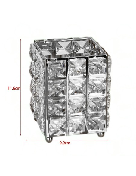 SUPORT BIJUTERIE DIN METAL ȘI CRISTALE, ARGINTIU PĂTRAT