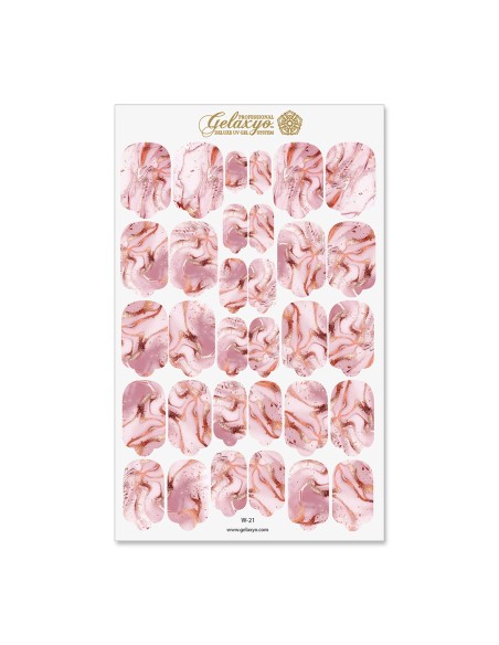 Nail Wraps Gelaxyo - W21- precious marble pink