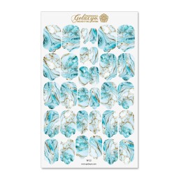 Nail Wraps Gelaxyo - W22 - precious marble turquoise