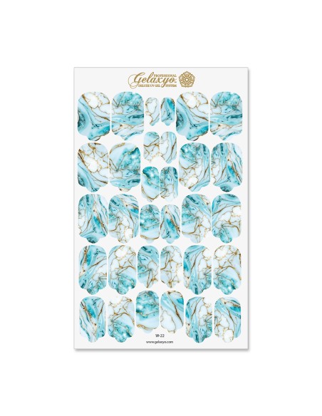 Nail Wraps Gelaxyo - W22 - precious marble turquoise