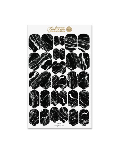 Nail Wraps Gelaxyo - W26 - precious marble black