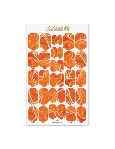 Nail Wraps Gelaxyo - W28 - precious marble orange