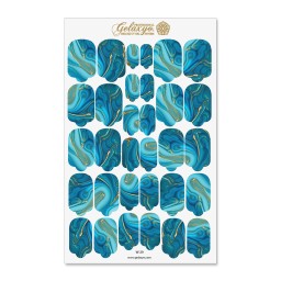 Nail Wraps Gelaxyo - W29 - precious marble - blue