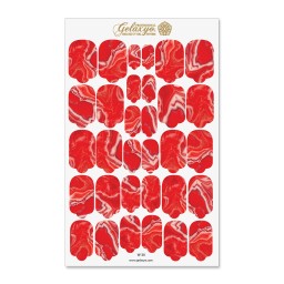 Nail Wraps Gelaxyo - W30 - precious marble red