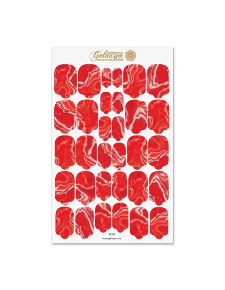 Nail Wraps Gelaxyo - W30 - precious marble red