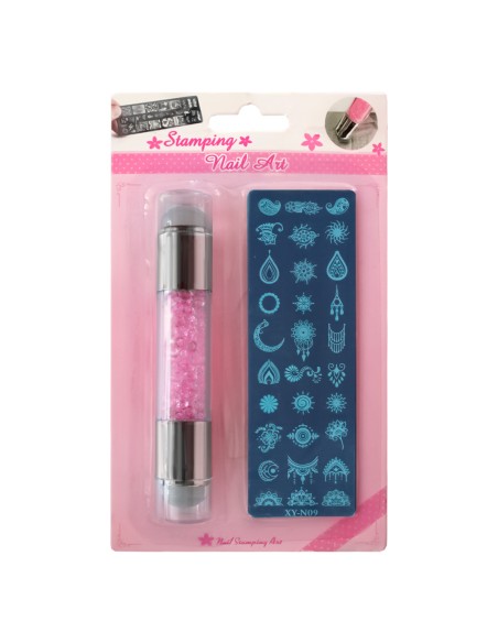 SET ŞTAMPILĂ DUBLĂ SILICON CU CRISTALE ȘI MATRIȚĂ XY-N09