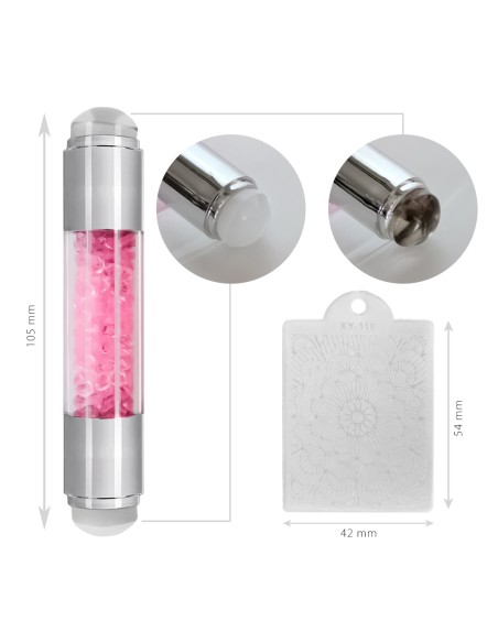 SET ŞTAMPILĂ DUBLĂ SILICON CU CRISTALE ȘI MATRIȚĂ XY-N12