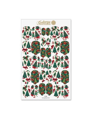 Nail Wraps Gelaxyo - W40 - Ribbon Noel