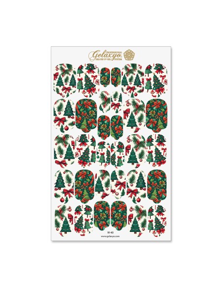 Nail Wraps Gelaxyo - W40 - Ribbon Noel