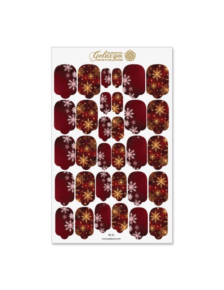 Nail Wraps Gelaxyo - W41 - Golden Snowfall