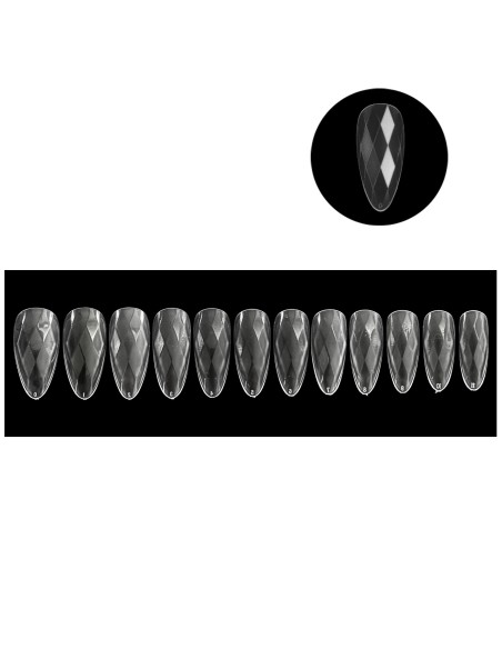 GEL TIPS MIGDALĂ TRANSPARENTE MODEL MOZAIC SET 120 BUC