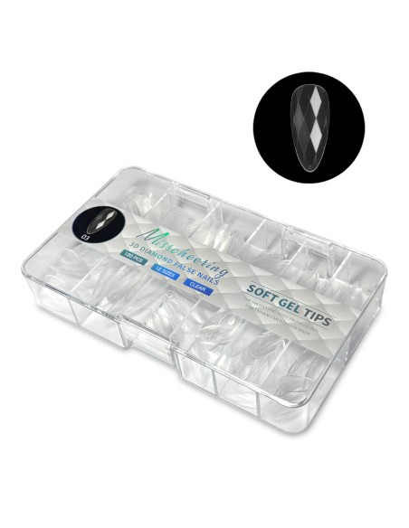 GEL TIPS MIGDALĂ TRANSPARENTE MODEL MOZAIC SET 120 BUC