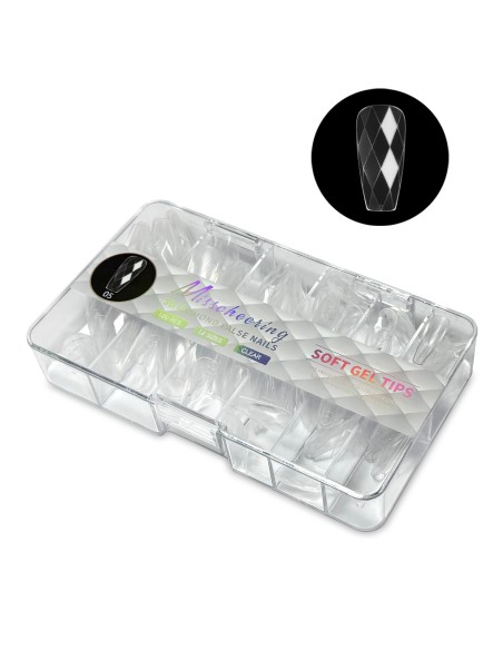 GEL TIPS BALERINĂ TRANSPARENTE MODEL MOZAIC SET 120 BUC