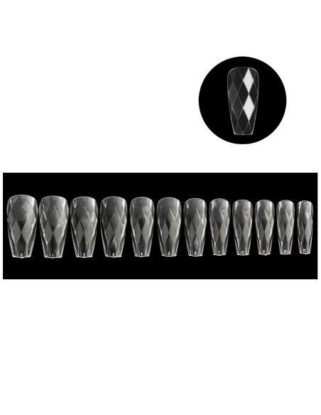 GEL TIPS BALERINĂ TRANSPARENTE MODEL MOZAIC SET 120 BUC