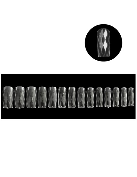 GEL TIPS PĂTRAT TRANSPARENTE MODEL MOZAIC SET 120 BUC