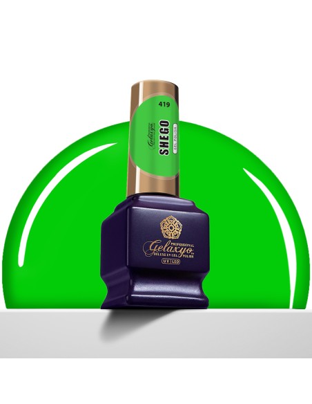 Oja Semipermanenta Gel Polish Verde Gelaxyo Shego 419 - 7 ml