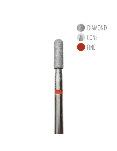 BIT DIAMANTAT - CILINDRU ROTUNJIT ROȘU - 2,5x8,5mm