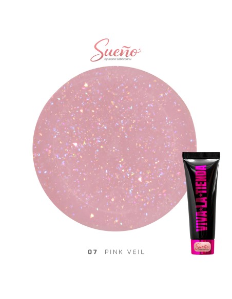 Viva La Tienda Polygelul Sueño 07 - Pink Veil 15ml - by Ioana Săbăreanu