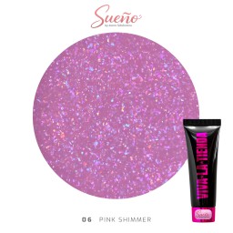 Viva La Tienda Polygelul Sueño 06 - Pink Shimmer 15ml - by Ioana Săbăreanu