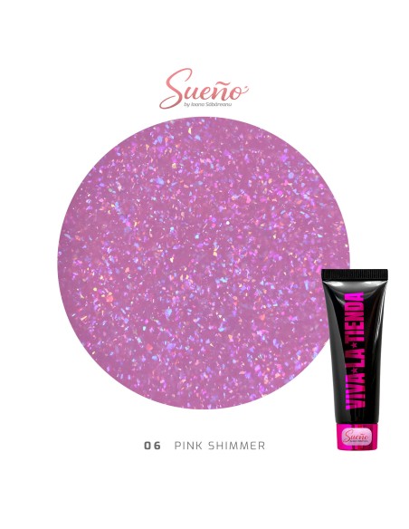 Viva La Tienda Polygelul Sueño 06 - Pink Shimmer 30ml - by Ioana Săbăreanu