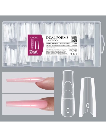 Dual Forms Sandwich ALMOND set 240 buc, 15 mărimi tipsuri reutilizabile