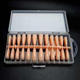 GEL TIPS BALLERINA LONG MILKY PINK SET 240 BUC DIVERSE MĂRIMI  2