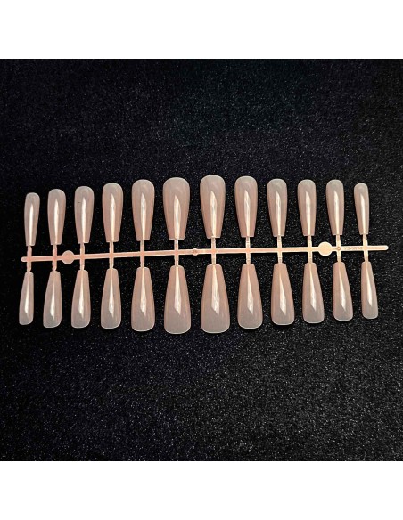 GEL TIPS BALLERINA LONG MILKY PINK SET 240 BUC DIVERSE MĂRIMI