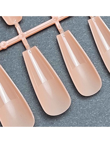 GEL TIPS BALLERINA LONG MILKY PINK SET 240 BUC DIVERSE MĂRIMI