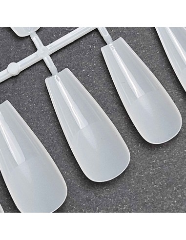 GEL TIPS BALLERINA LONG MILKY WHITE SET 24 BUC...