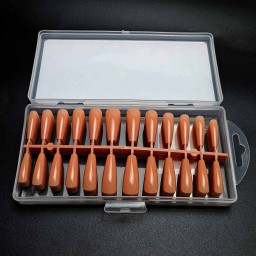 GEL TIPS BALLERINA LONG PINK BEIGE SET 240 BUC DIVERSE MĂRIMI  2