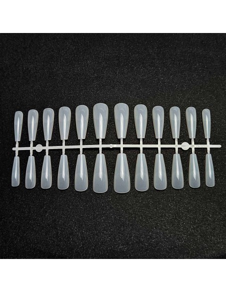 GEL TIPS BALLERINA LONG MILKY WHITE SET 240 BUC DIVERSE MĂRIMI