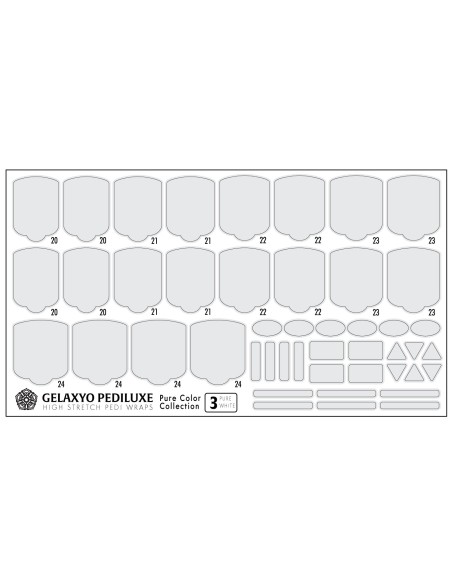 Nail Wraps Gelaxyo Pediluxe - Pure Color 03 White
