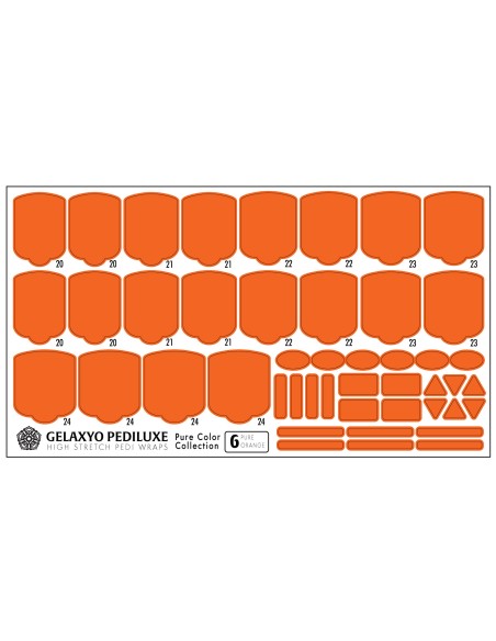 Nail Wraps Gelaxyo Pediluxe - Pure Color 06 - Orange