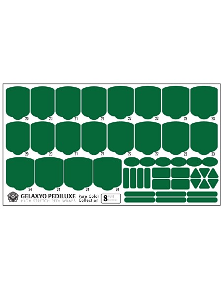Nail Wraps Gelaxyo Pediluxe - Pure Color 08 - Green