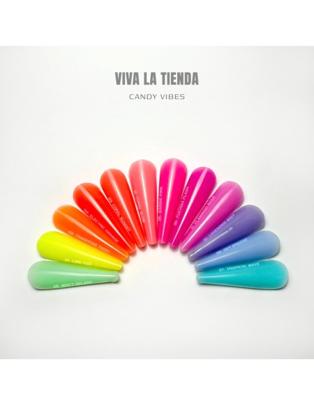 Polygel Viva La Tienda – Candy Vibes 15 Electric Pink 15ml – roz fermecător vibrant, nu se lipește de pensulă, se pilește ușor, pentru extensii și modelare cu finisaj plin de personalitate