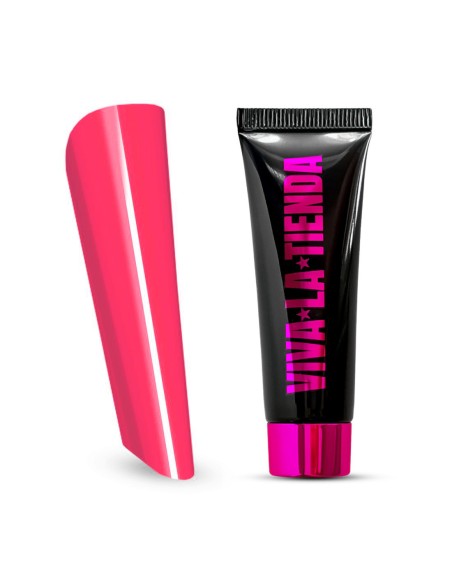 Polygel Viva La Tienda – Candy Vibes 15 Electric Pink 30ml – roz fermecător intens, fără lipire de pensulă, se pilește ușor, pentru construcție și modelare cu aspect sofisticat