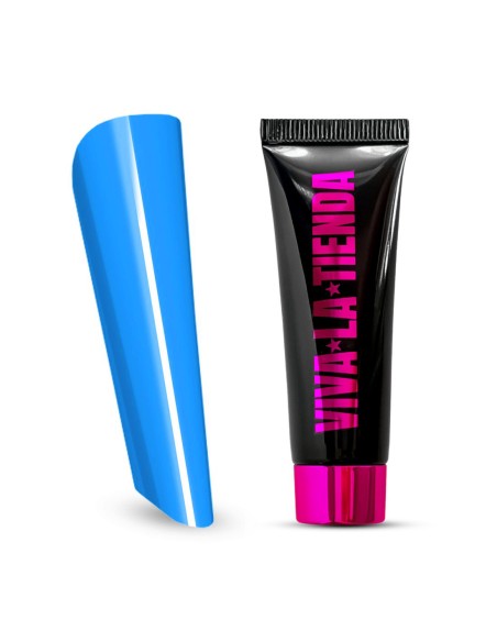 Polygel Viva La Tienda – Candy Vibes 17 Blue Lagoon 30ml – albastru electrizant, fără lipire de pensulă, se pilește ușor, pentru unghii rezistente cu modelare controlată