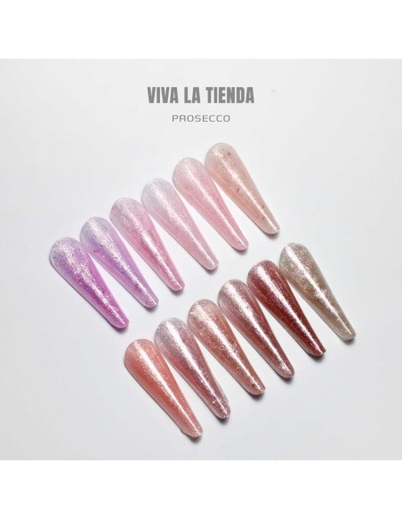 Polygel Viva La Tienda Prosecco 13 - Pearly Whisper - 30ml – alb delicat, rezistență ridicată, flexibilitate optimă, aplicare controlată, fără lipire, sclipire discretă cu efect soft pentru apex fin și structură naturală | recomandat pentru tehnicieni care preferă arhitectura slim și cliente care vor rezistență fără aspect încărcat